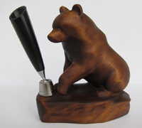 Подставка для ручки с медведем из сувели